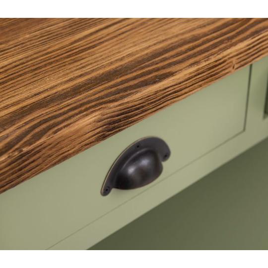 zelena vintage policovy konzolovy stol masiv mediteranny klasicky olivovozeleny farba suflikovy jedinecna konzola vyroba maly nabytok.jpg